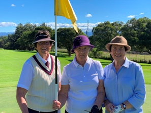 Rosemary, Bev & Margaret on the 18th Green